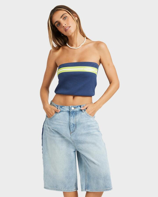 Image of Jeans. Product name - Billabong Womens Billa Rule Denim Jorts Atlantic Deep in Atlantic Deep colour by brand - Billabong