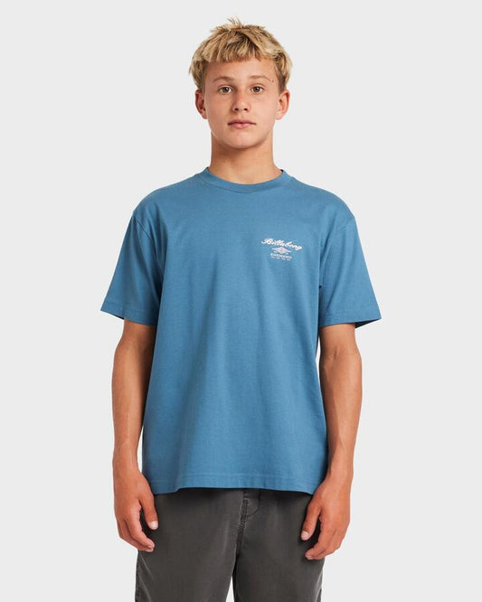 Image of T-Shirts. Productname: Billabong Boys 8-16 Cross Boar T-Shirt Real Teal - in Real Teal colour by brand - Billabong