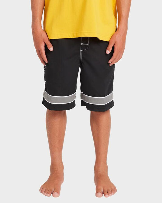 Image of Swimwear. Product name - Billabong Boys 8-16 Throw On 18" Boardshorts Black - in Black colour by brand - Billabong