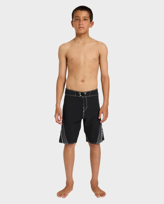 Image of Swimwear. Productname: Billabong Boys 8-16 Fluid 2K 18" Boardshorts Black - in Black colour by brand - Billabong