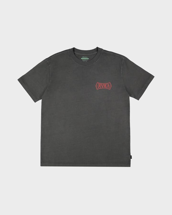 Image of T-Shirts. Product name - RVCA Mens Meric T-Shirt Pirate Black in Pirate Black colour by brand - RVCA