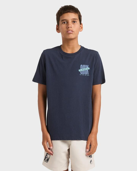 Image of T-Shirts. Product name - Quiksilver Boys 8-16 Repeater T-Shirt Dark Navy in Dark Navy colour by brand - Quiksilver