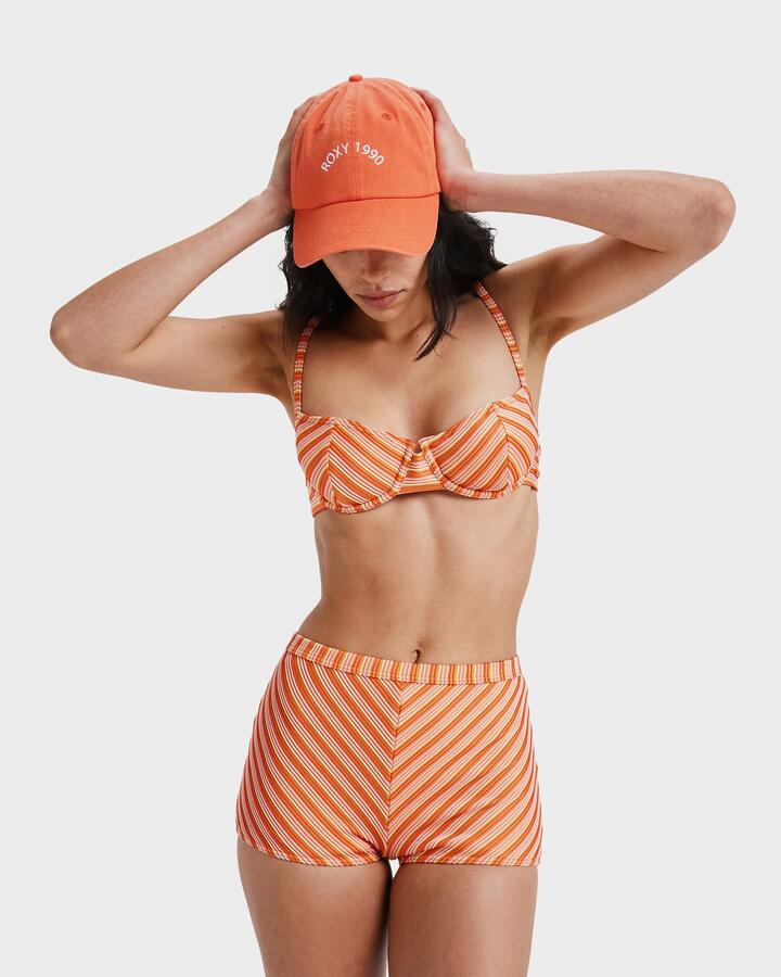 Image of Swimwear. Product name - Roxy Womens Moana Shorty Bikini Bottom Tigerlily in Tigerlily colour by brand - Roxy