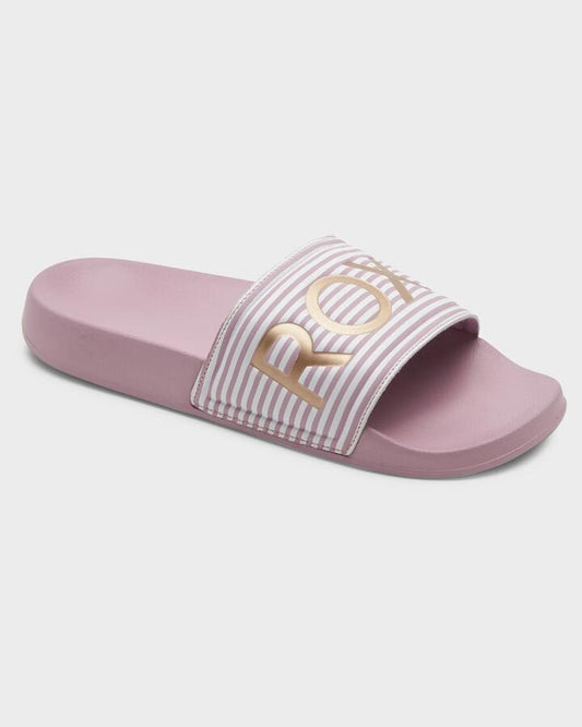 Image of Slippers. Productname: Roxy Womens Slippy Ii Slides Purple Haze - in Purple Haze colour by brand - Roxy