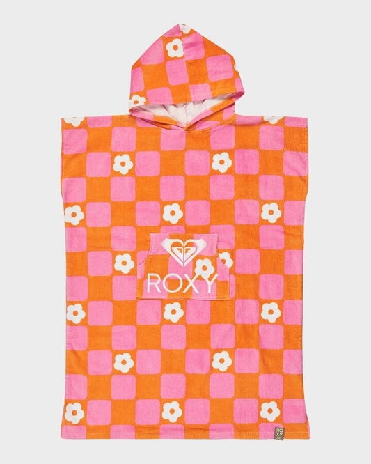 Image of Accessories. Productname: Roxy Girls 8-16 Stay Magical Hooded Towel Tangerine Tic Tac Fleur - in Tangerine Tic Tac Fleur colour by brand - Roxy