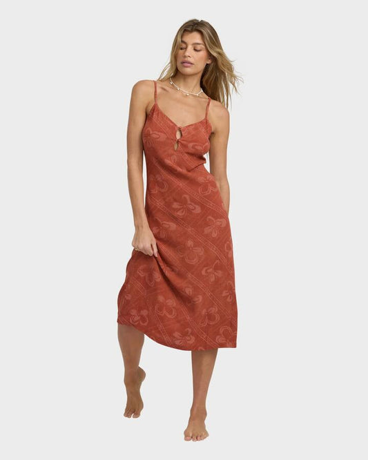 Image of Dresses. Productname: Billabong Womens Soul Mate Midi Dress Dark Coral - in Dark Coral colour by brand - Billabong