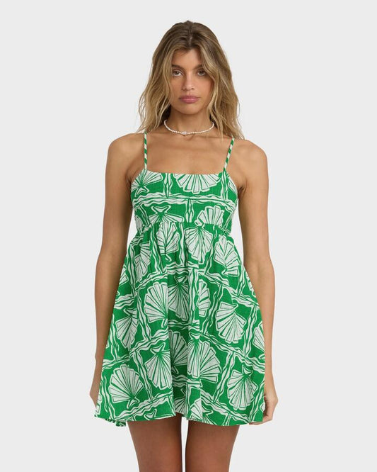 Image of Dresses. Productname: Billabong Womens Sea Shell Mini Dress Kelly Green - in Kelly Green colour by brand - Billabong