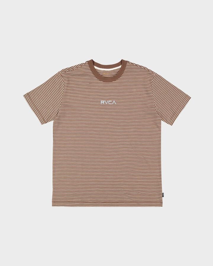 Image of T-Shirts. Product name - RVCA Mens Rvca Corp T-Shirt Latte in Latte colour by brand - RVCA