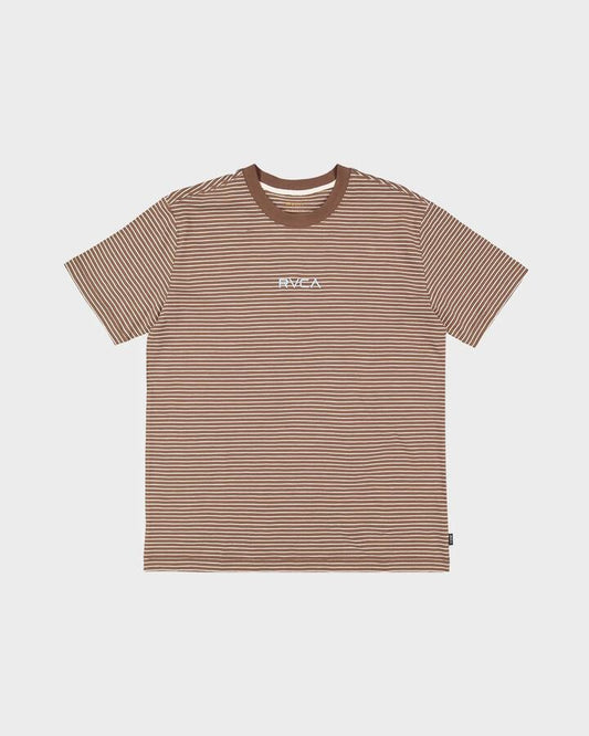 Image of T-Shirts. Product name - RVCA Mens Rvca Corp T-Shirt Latte in Latte colour by brand - RVCA