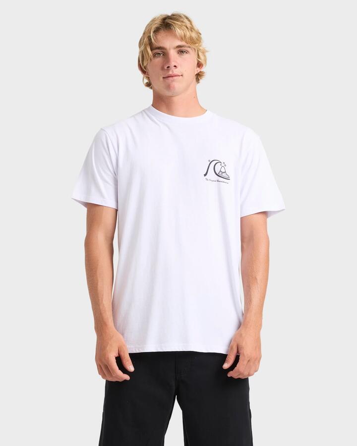 Image of a model wearing Shorts. Product name - Quiksilver Mens Og Boardshort Co T-Shirt White in White colour by brand - Quiksilver
