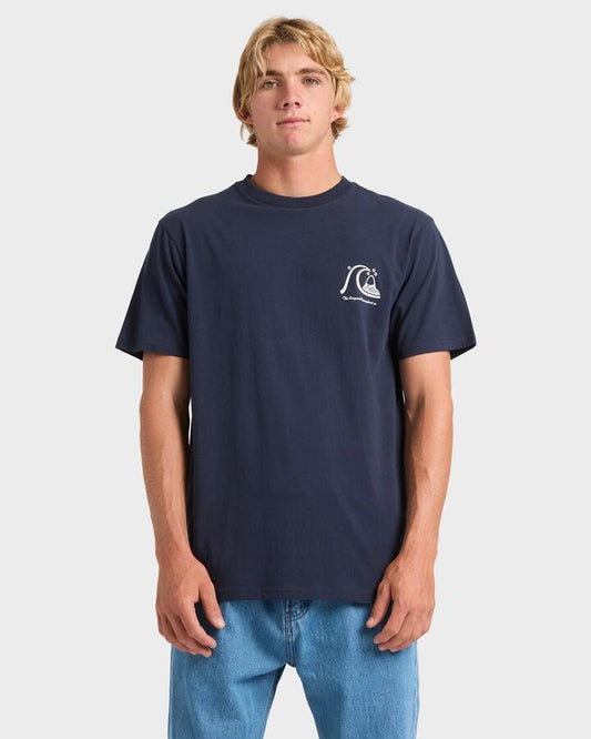 Image of a model wearing Shorts. Product name - Quiksilver Mens Og Boardshort Co T-Shirt Dark Navy in Dark Navy colour by brand - Quiksilver