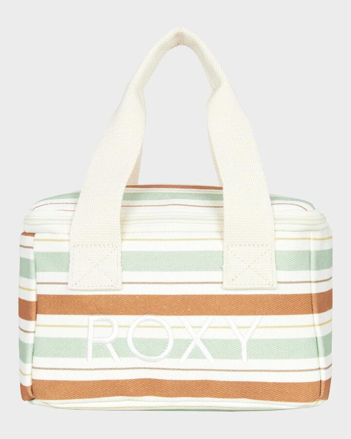 Image of Bags. Productname: Roxy Stripy Beach Cooler Bag Laurel Green Carver Stripe Swi - in Laurel Green Carver Stripe Swi colour by brand - Roxy