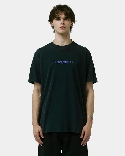 Image of a model wearing Tops. Productname: Former Mens Envision T-Shirt Black - in Black colour by brand - Former