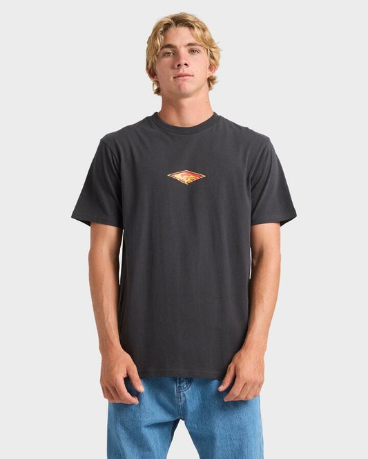 Image of T-Shirts. Product name - Quiksilver Mens Thorn Arch T-Shirt Tarmac in Tarmac colour by brand - Quiksilver