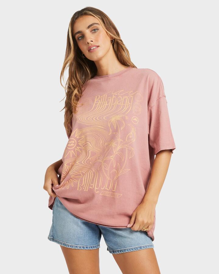 Image of T-Shirts. Product name - Billabong Womens Surf Coalition T-Shirt Dark Coral in Dark Coral colour by brand - Billabong