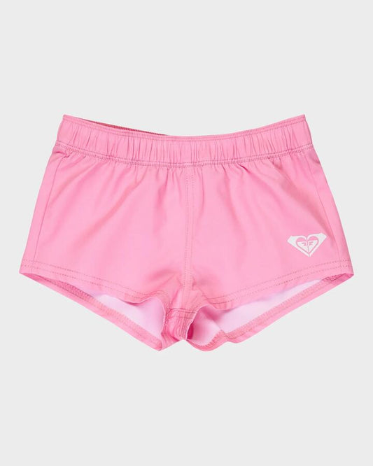 Image of Swimwear. Product name - Roxy Girls 2-7 Solid Boardshorts Plume Blue in Plume Blue colour by brand - Roxy
