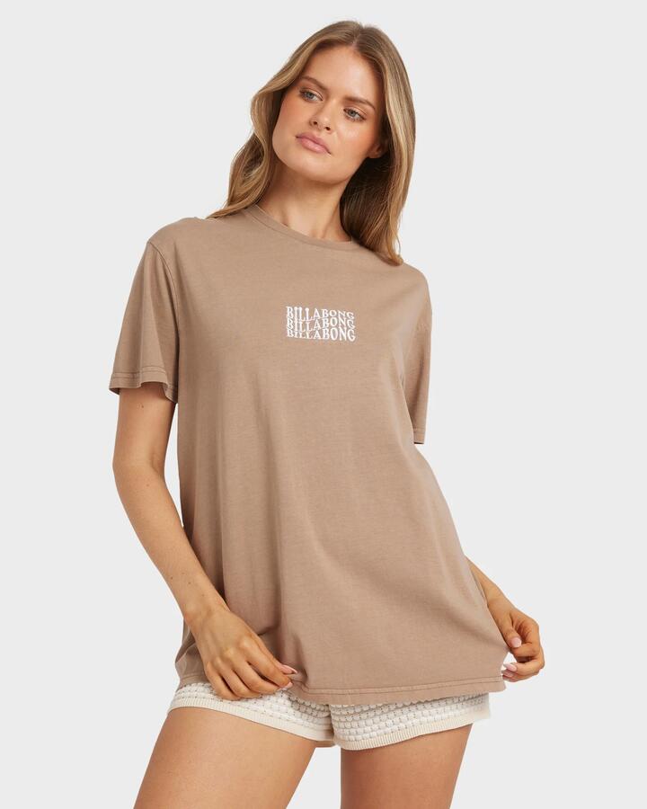 Image of T-Shirts. Product name - Billabong Womens Surf High T-Shirt Mushroom in Mushroom colour by brand - Billabong