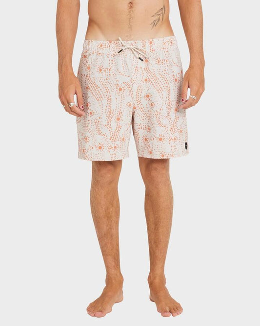 Image of a model wearing Shorts. Productname: RVCA - Mens Va Elastic Trunks - Ceramic - in Ceramic colour by brand - RVCA