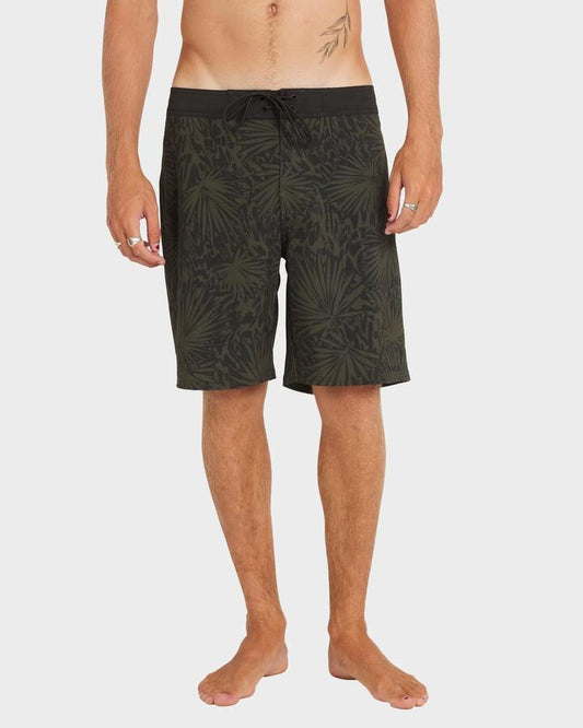 Image of Swimwear. Productname: RVCA Mens Va Trunk Print 19" Boardshorts Olive - in Olive colour by brand - RVCA