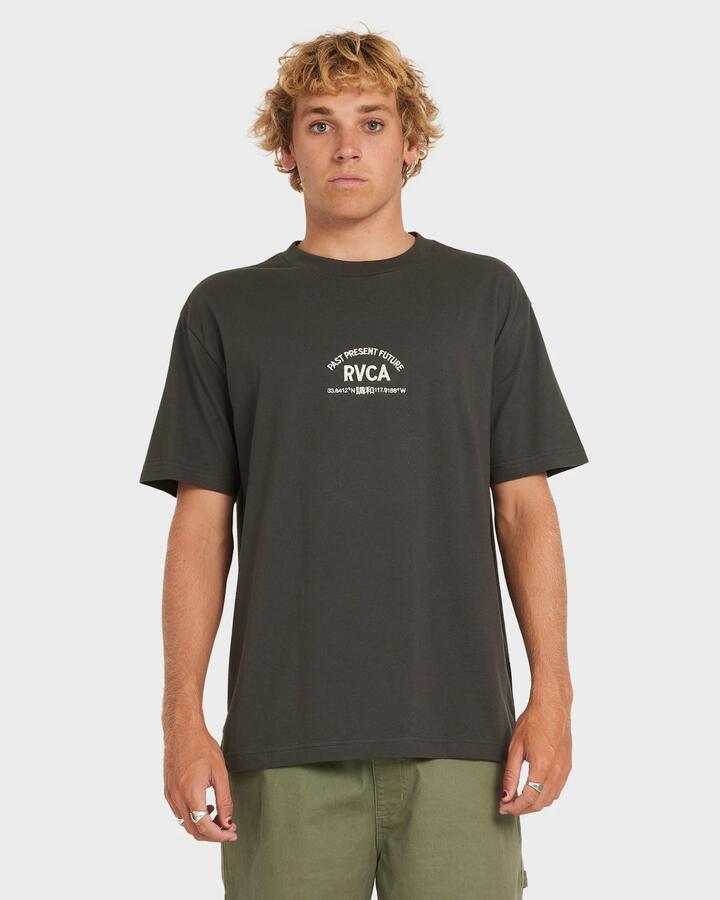 Image of T-Shirts. Product name - RVCA Mens Textfull T-Shirt Pirate Black in Pirate Black colour by brand - RVCA
