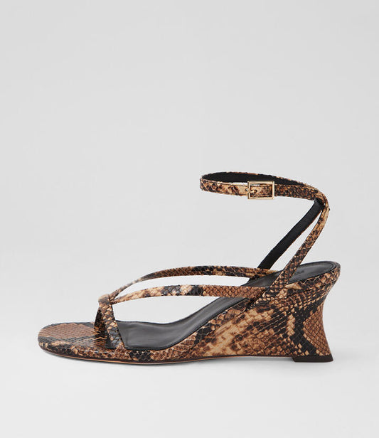 Image of Sandals. Productname: Florra Brown Leather Sandals in BROWN colour by brand - MOLLINI