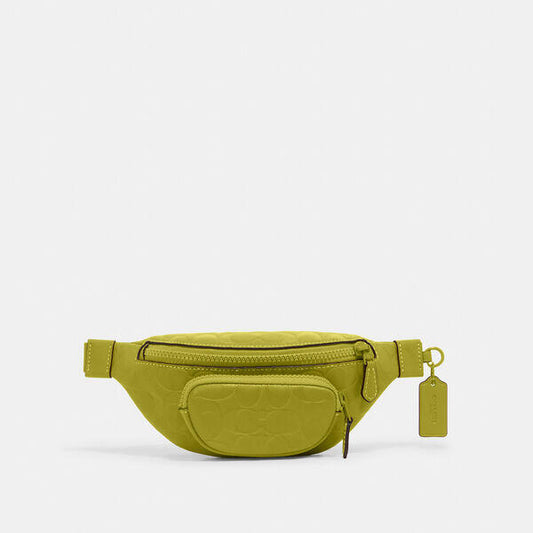 Image of Accessories. Productname: Sprint Belt Bag 24 N Signature Leather in 1J/CHARTREUSE colour by brand - Coach Outlet Australia