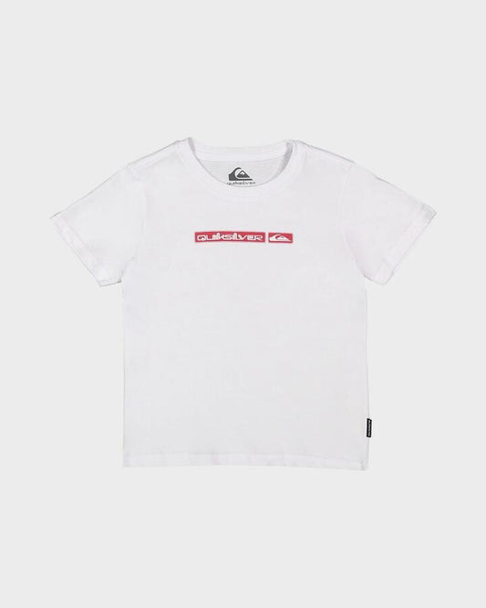 Image of T-Shirts. Product name - Quiksilver Boys 2-7 Omni Scroll T-Shirt White in White colour by brand - Quiksilver
