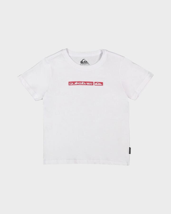 Image of T-Shirts. Product name - Quiksilver Boys 2-7 Omni Scroll T-Shirt White in White colour by brand - Quiksilver