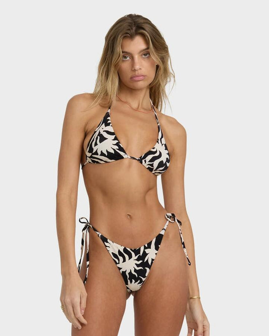Image of Swimwear. Product name - Billabong Womens By My Side Tie Side Bikini Bottom Black White in Black White colour by brand - Billabong