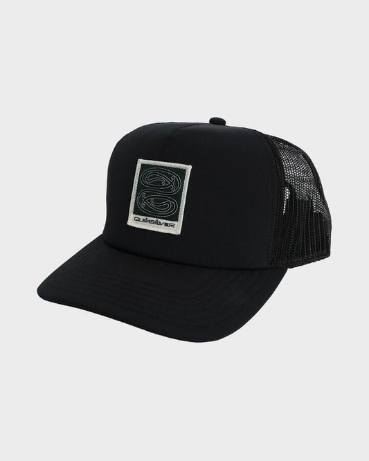 Image of Hats. Product name - Quiksilver Mens Tuna-Heke Trucker Cap Black in Black colour by brand - Quiksilver