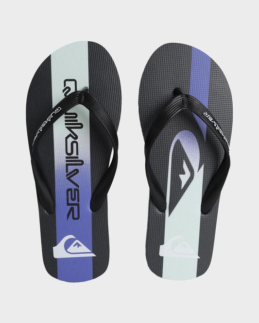 Image of Sandals. Product name - Quiksilver Mens Moncata Thongs Black/Grey/Multi in Black/Grey/Multi colour by brand - Quiksilver