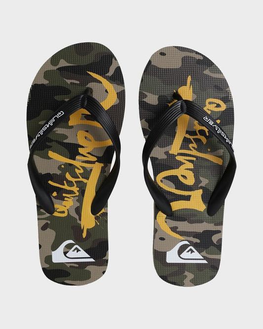 Image of Sandals. Productname: Quiksilver - Mens Moncata Thongs - Green/Brown/Orange - in Green/Brown/Orange colour by brand - Quiksilver