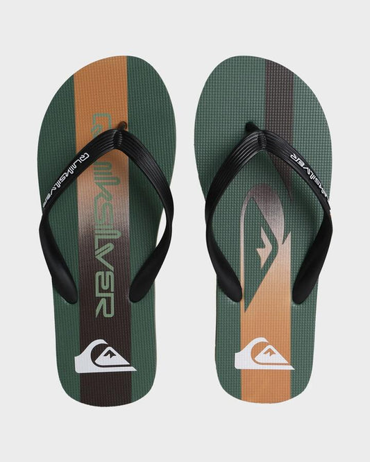Image of Sandals. Productname: Quiksilver - Mens Moncata Thongs - Black/Green/Brown - in Black/Green/Brown colour by brand - Quiksilver