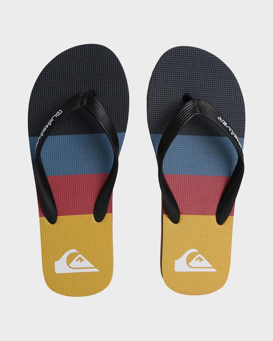 Image of Sandals. Product name - Quiksilver Mens Moncata Thongs Black/Navy/Multi in Black/Navy/Multi colour by brand - Quiksilver
