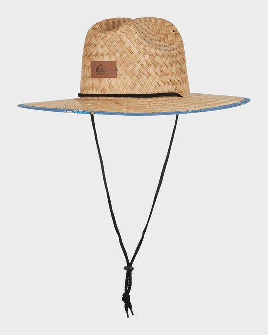 Image of Hats. Productname: Quiksilver - Mens Pierside Print Straw Hat - Coronet Blue Costal Floral - in Coronet Blue Costal Floral colour by brand - Quiksilver
