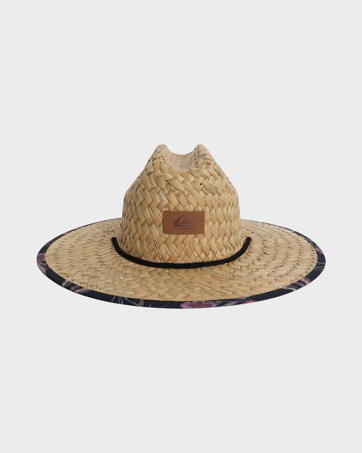 Image of Hats. Productname: Quiksilver Mens Pierside Print Straw Hat Dark Navy Natural Surrealism - in Dark Navy Natural Surrealism colour by brand - Quiksilver