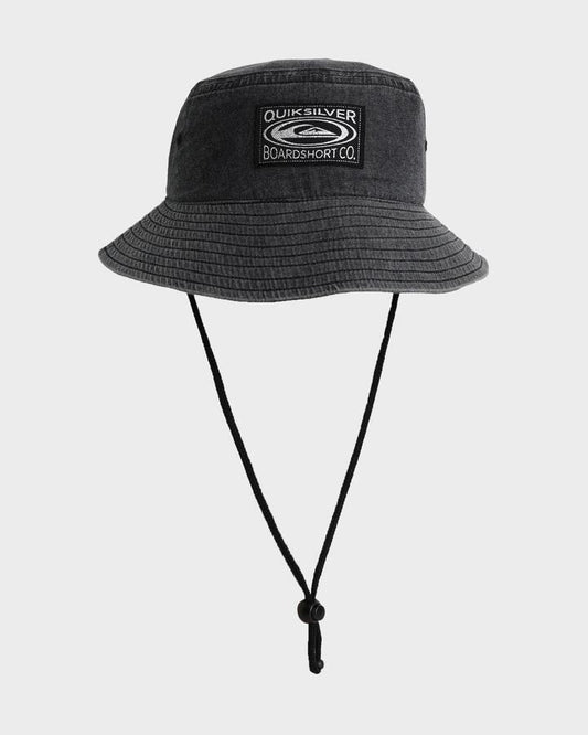 Image of Hats. Product name - Quiksilver Mens Buckology Bucket Hat True Black in True Black colour by brand - Quiksilver