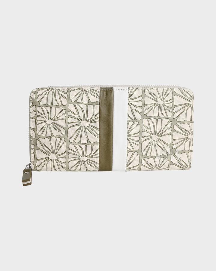 Image of Wallets & Money Clips. Product name - Billabong Womens Zip Around Bi-Fold Wallet Green Ash in Green Ash colour by brand - Billabong