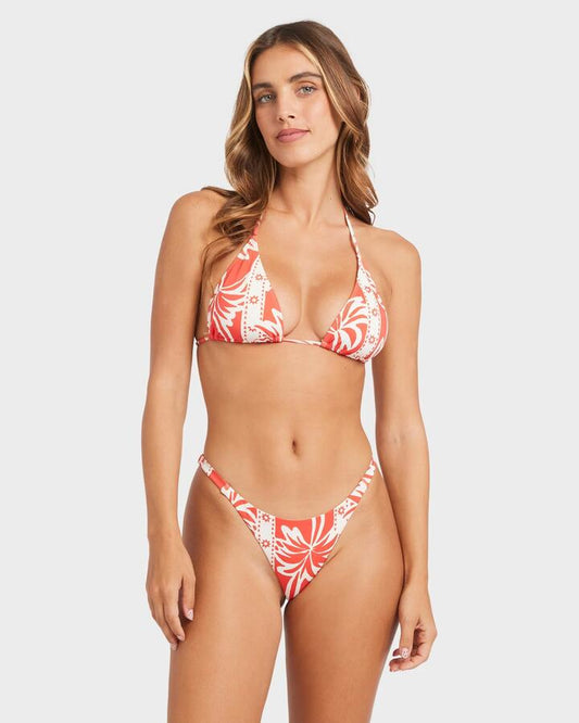 Image of Swimwear. Productname: Billabong - Womens Row Of Palms Remi Triangle Bikini Top - Red Aloha - in Red Aloha colour by brand - Billabong