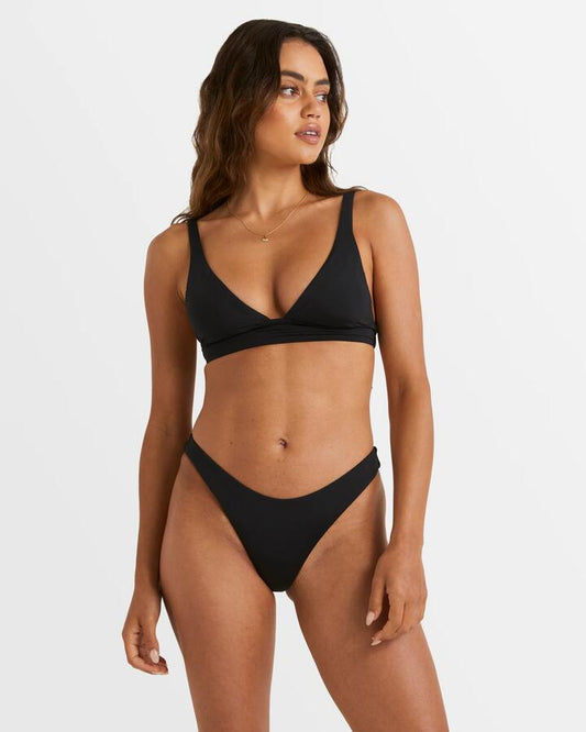 Image of Swimwear. Productname: Billabong Womens Sol Searcher Elongated Tri Bikini Top Black Pebble - in Black Pebble colour by brand - Billabong