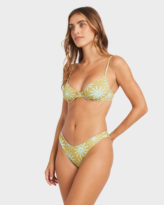 Image of Swimwear. Productname: Billabong - Womens Sun Fired Demi Underwire Bikini Top - Moss - in Moss colour by brand - Billabong
