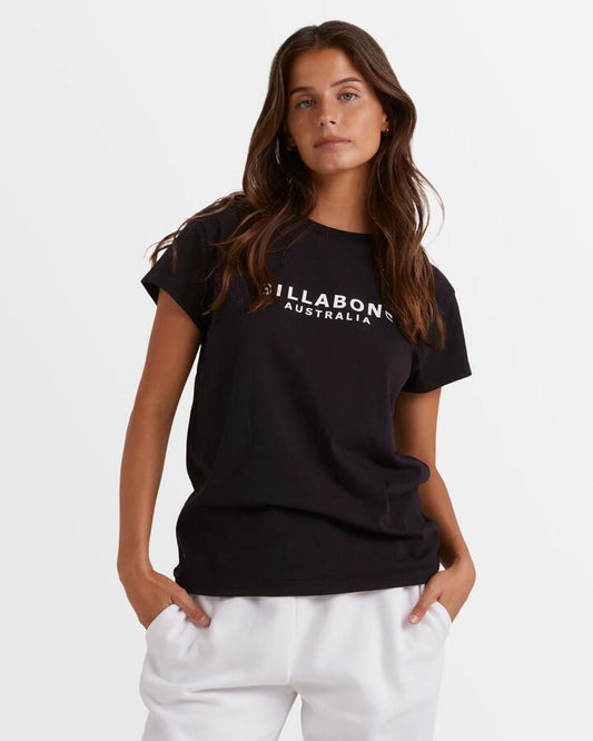 Image of T-Shirts. Productname: Billabong Womens Society T-Shirt Black - in Black colour by brand - Billabong