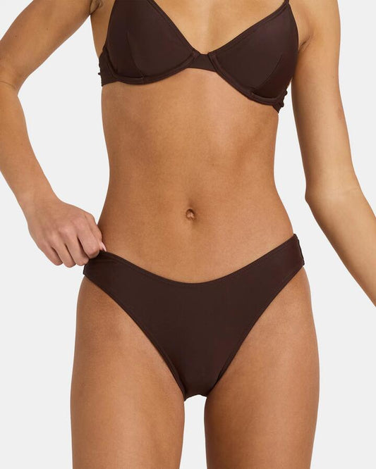 Image of Swimwear. Productname: Nunui Womens High Side Bikini Bottom Dark Choc - in Dark Choc colour by brand - Nunui