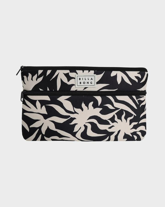 Image of Accessories. Productname: Billabong Womens Mahi Large Pencil Case Black White - in Black White colour by brand - Billabong