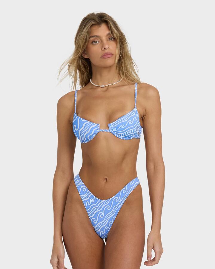 Image of Swimwear. Product name - Billabong Womens More Than W Hike Bikini Bottom Tidal Blue in Tidal Blue colour by brand - Billabong