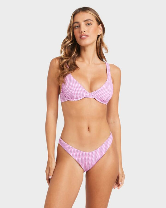Image of Swimwear. Product name - Billabong Womens Mini Wave Check Bikini Top Barbados in Barbados colour by brand - Billabong