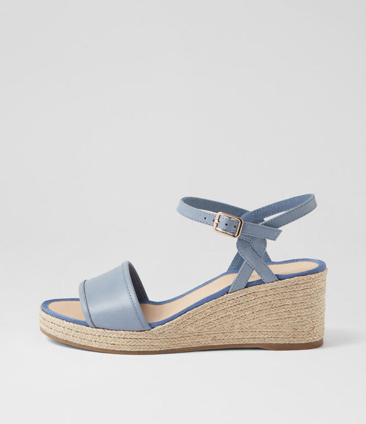Image of Sandals. Productname: Manuella Denim Leather Sandals in DENIM colour by brand - MIDAS
