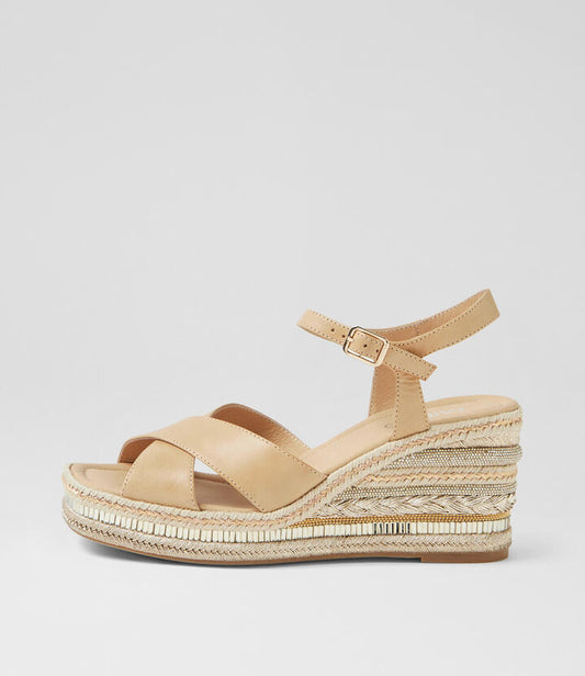 Image of Sandals. Productname: Orel Cappuccino Leather Sandals in CAPPUCCINO colour by brand - MIDAS