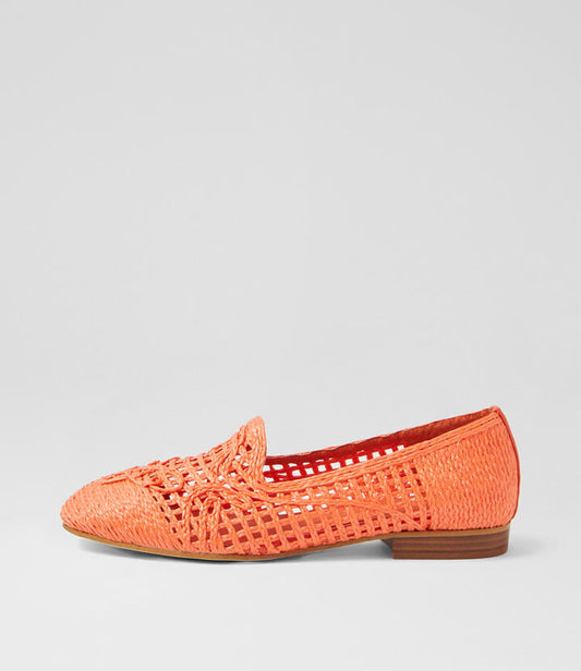 Image of Flats. Productname: Gabriela Orange Loafers in ORANGE colour by brand - MIDAS