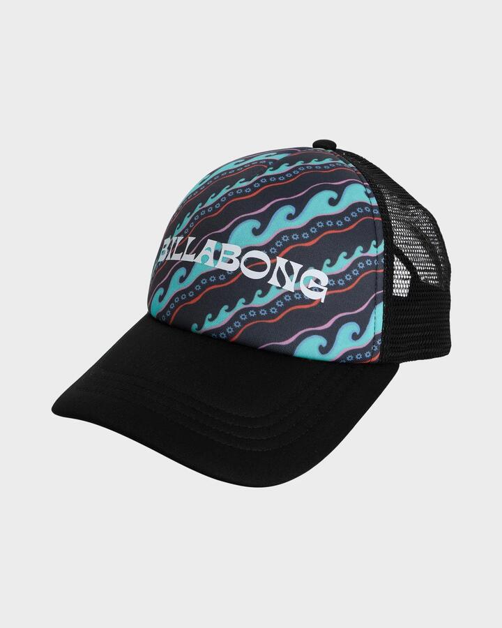 Image of Hats. Product name - Billabong Girls 8-16 Sea Level Trucker Cap Off Black in Off Black colour by brand - Billabong